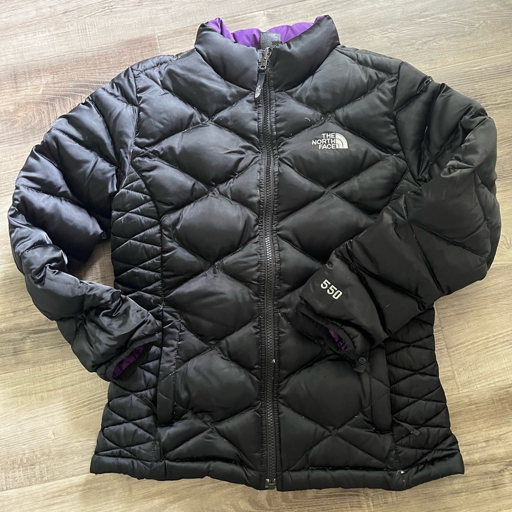 The North Face Girls Down Black Jacket, Size Large (14/16)